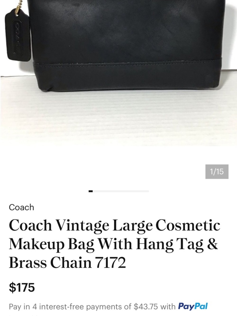COACH vintage Men’s Black Leather pouch - Picture 10 of 10